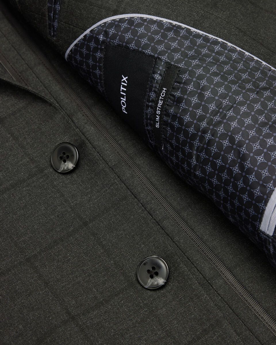 Windowpane Check Tailored Jacket, Charcoal, hi-res